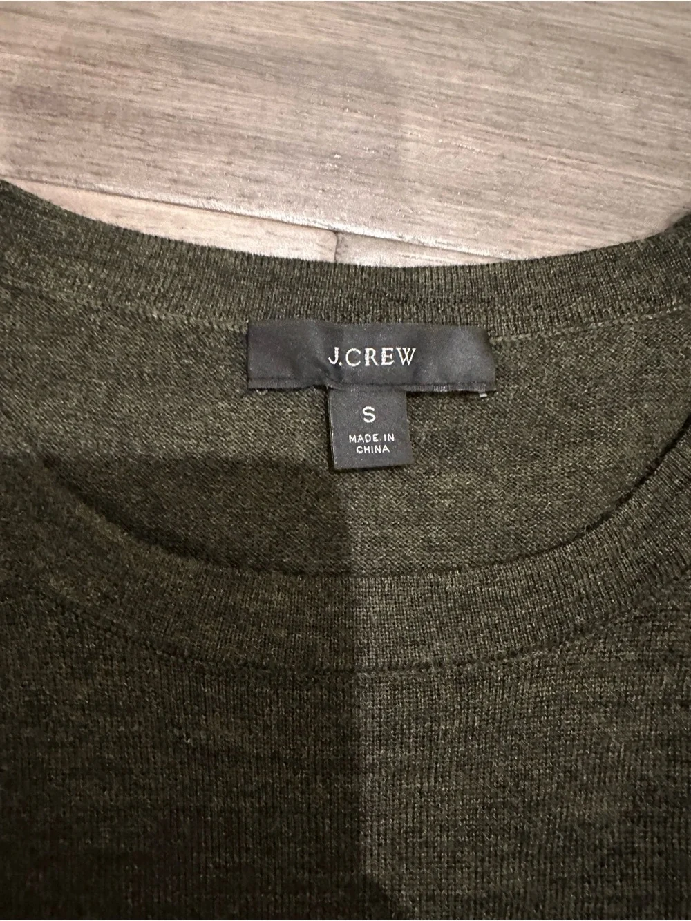 J. Crew 100% Merino Wool Olive Green Women's Crewneck Sweater